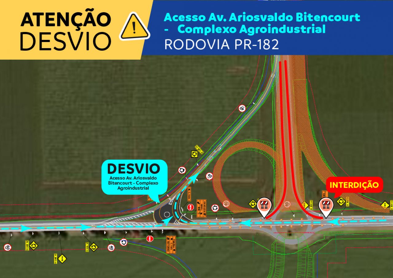 Mapa indica desvio para acesso ao complexo agroindustrial
